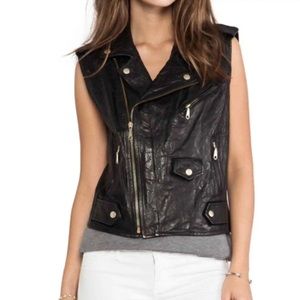 Rebecca Minkoff Leandra Leather Lambskin Vest XS